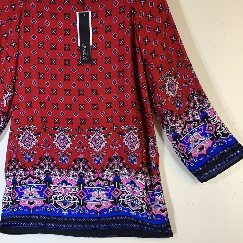 ZANZEA Floral Print Loose Casual Mini Shift Dress. S. NWT. - Picture 5 of 9